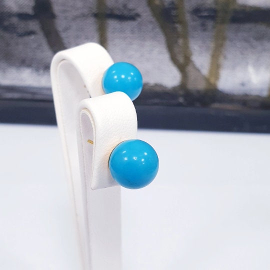 PENDIENTES De Turquesa Natural Mediterráneo, dormilonas de turquesa natural de Arizona