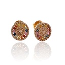 Pendientes de oro amarillo de 18 kilates con DIMANTES de 0.52 quilates en total y ZAFIROS multicolor Cachemira