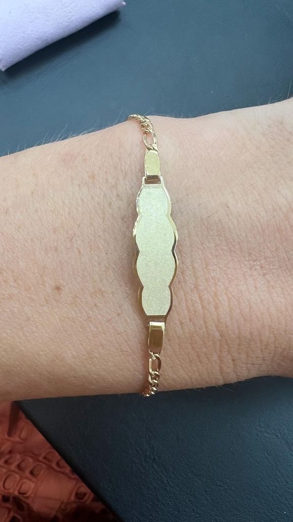 PULSERA esclava de ORO Amarillo de 18 Kilates para bebé, niño o niña