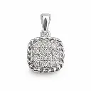 COLGANTE Cuadrado de BRILLANTES en Oro Blanco de 18 Kilates