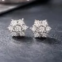 Pendiente Rosetón de Brillantes 0. 384 ct, en Oro Blanco de 18 k