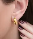 ARGOLLAS Dobles de Oro 18K, Pendientes de ORO Amarillo 18 Kilates