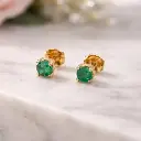 PENDIENTES de Oro Amarillo de 18 kilates con Esmeralda 