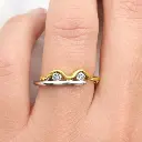 Anillo de Oro blanco y Oro amarillo con dos brillantes 