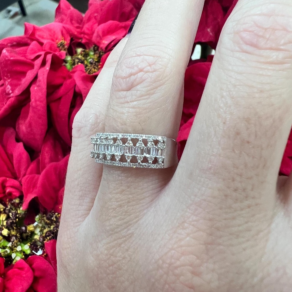 ANILLO Combinación de BRILLANTES Dibujo, Oro Blanco MUJER, Anillo Compromiso Oro Brillantes, Anillo Oro 18 Kilates