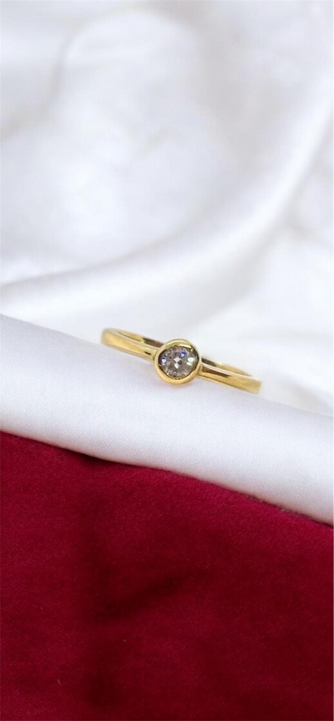 ANILLO COMPROMISO Mujer, Oro Amarillo de 18 Kilates y un Brillante Central