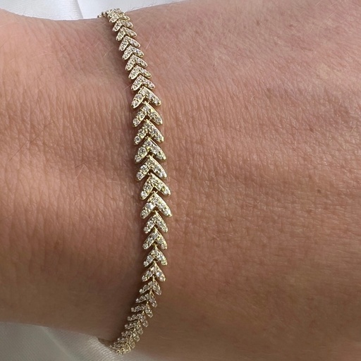 [Pu 103] PULSERA RIVIERE Oro Blanco 18 kilates, DIAMANTES