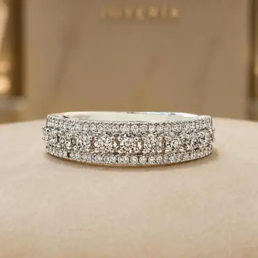 [P 1061] ANILLO BRILLANTES Oro Blanco 18 k