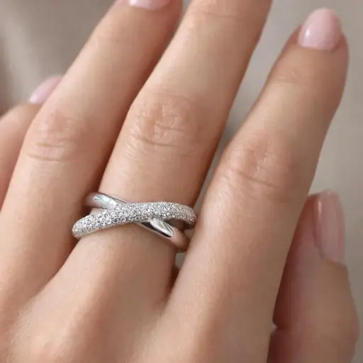 [P 1098] ANILLO Combinación de BRILLANTES Oro Blanco MUJER, Anillo Oro 18 Kilates